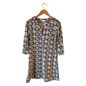 Jude Connally black white red dress Jude cloth geometric design sz small